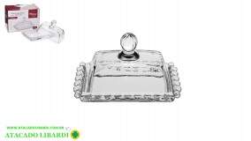 MANTEGUEIRA VIDRO 14X9X10CM C/TAMPA ODUL VDA19005