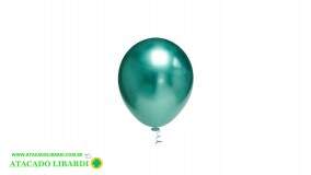 BALAO 9 JOY CROMADO VERDE C/25UN MET5