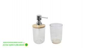 CONJ BANHEIRO 2PCS BAMBU RED DFJ91209