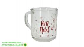 CANECA VIDRO 215ML 8X7,5X10CM NATALINO NTD70021       
