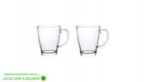 CONJ CANECA VIDRO 350ML 2PCS ARIA 98753