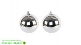 BOLA LISA 6CM C/2UNI PRATA  WF2266-3PR