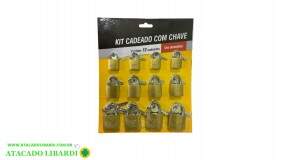 KIT CADEADO C/CHAVES  20/25/32MM 12 PCS TRA02017