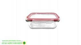 POTE VIDRO HERMETICO 1040ML RET C/TAMPA VDA04226
