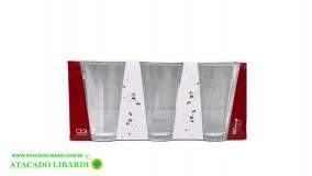 CONJ COPO VIDRO 350ML 3PCS VDA14180