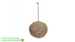BOLA DECORADA ARAMADA 12CM MARROM CHAMPANHE 47822001