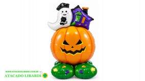 BALAO METALIZADO ABOBORA HALLOWEEN 73CM 76X123CM PF10989