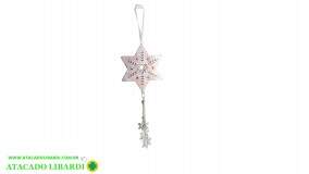 ENFEITE PENDENTE ESTRELA NATAL 22CM P/ARVORE NTA17010