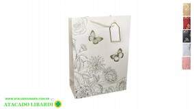 SACOLA PAPEL PRESENTE 42X31X12CM SORT DV81625