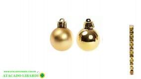 BOLA TUBO 4CM 12PCS DOURADO NTB1801D