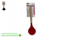 COLHER CULINARIA SILICONE 31,5CM CABO MADEIRA BA24791