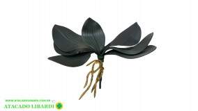 FOLHA ORQUIDEA C/RAIZ 25CM C/7 FOLHAS 42608