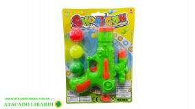 BLISTER PISTOLA PLAST 16CM LANCA BOLA 4PCS COLOR FU3553