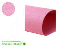 FOLHA EVA ROSA CLARO GLITTER 40X48CM 2MM 5UNI PE3513