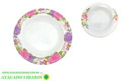 PRATO FUNDO MELAMINA 25CM FLORAL BA26885