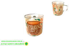 CANECA 10CM 250ML VIDRO CAFE UCO394