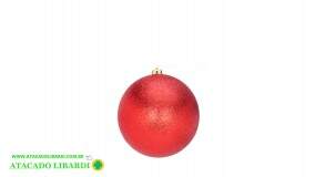 BOLA METALIZADA 15CM C/GLITTER DOURADO 61389VM