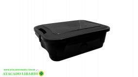 CAIXA ORGANIZADORA 9L PRETO 37X27X12CM 402