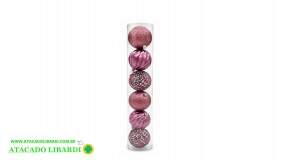 BOLA MISTA 8CM C/6UNI FOSCA GOMOS C/GLITTER VINHO BORDO KX7642