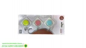 GANCHO PAREDE ADESIVO 3PCS BA28432