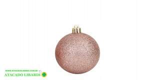 BOLA METALIZADA GLITTER  20CM CHAMPAGNE 61390CH