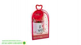 ENFEITE CANECA PLAST C/CORACAO 15CM GF134380