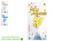 ENFEITE FELIZ ANIVERSARIO 15CM 3PCS WX8210