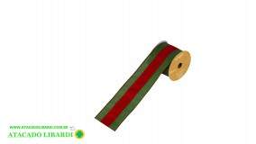 FITA ARAMADA LINHO C/COSTURA VERDE VERMELHA 6,3CM 9,14M 57793005