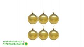 BOLA LISA 3CM C/6UNI DOURADO WF6633-2DR