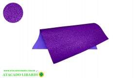 FOLHA EVA ROXO GLITTER 40X48CM 2MM 5UNI PE3509