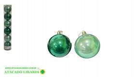 BOLA TUBO MISTO 8CM C/6UNI VERDE  89973001
