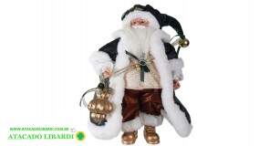 BONECO PAPAI NOEL EM PE 45CM VERDE DOURADO A6427001