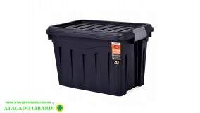 ORGANIZADOR PLASTICO 20L TRAVA PRETO 0913