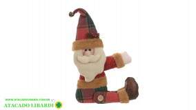 BONECO PELUCIA PAPAI NOEL VERMELHO VERDE 25X38 CM 90685001