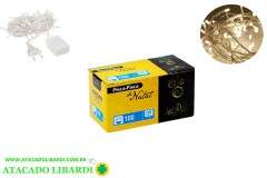 PISCA CASCATA 100 LED 2,3M BRANCO 220V 8F FIO TRANSP NTL1100B220V