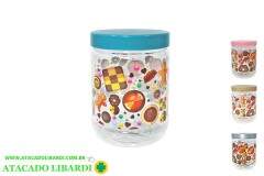 POTE PLAST 1000ML 16CM PET RED COOKIES COLOR 2118