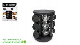 PORTA CONDIMENTO VIDRO 9PCS C/SUPORTE LT25002