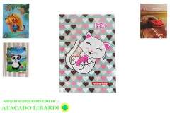 CADERNO 1/4 1M/96F CD COSTURADO SORTIDO 3055