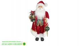 BONECO PAPAI NOEL NATAL EM PE 45CM VERMELHO DOURADO 
 80428001 