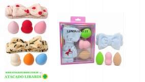 KIT PARA CABELO C/ESPONJA DE MAQUIAGEM 4PCS BA32308