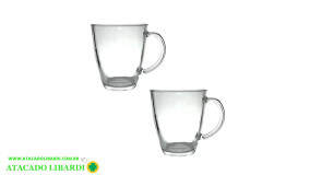 CANECA 10CM 350ML VIDRO 2PCS F0168