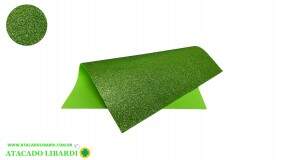 FOLHA EVA VERDE FLUORESCENTE GLITTER 40X48CM 2MM 5UNI PE3518