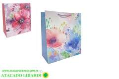 SACOLA PAPEL PRESENTE 32X26X12CM SORT F0166