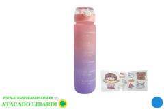 GARRAFA PLAST TAI DAI 800ML C/CANUDO E ADESIVO  COLOR 9539