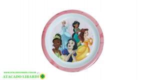 PRATO INFANTIL MELAMINA FUNDO 24,5CM PRINCESAS 26504