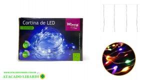 PISCA CORTINA 160 LED 2X3M COLOR BIVOLT FIO TRANSP DEL51160CBV        