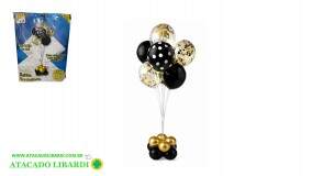 KIT BALAO DECORATIVO 15PCS C/SUPORTE LT20066