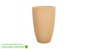 VASO COLUNA RED CONE 50X31X23CM BEGE C/ PRATO 12171