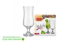 TACA VIDRO 370ML TRANSP MELODY 