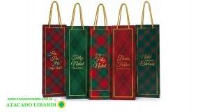 SACOLA DE VINHO 12X36X8,5CM NATAL SORT SCX0128